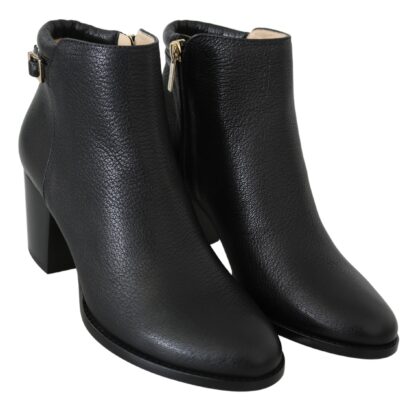 Jimmy Choo - Elegant Black Leather Heeled Boots