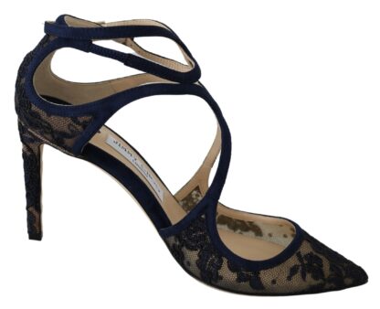 Jimmy Choo - Navy Lancer Leather Pumps Elegance Unleashed