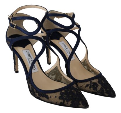 Jimmy Choo - Navy Lancer Leather Pumps Elegance Unleashed