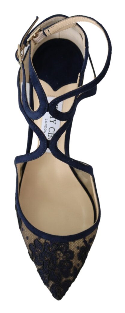 Jimmy Choo - Navy Lancer Leather Pumps Elegance Unleashed