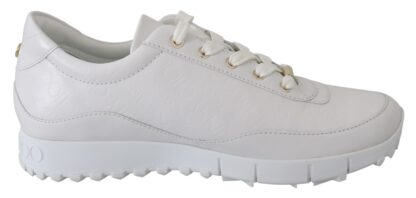 Jimmy Choo - Elegant White Leather Sneakers