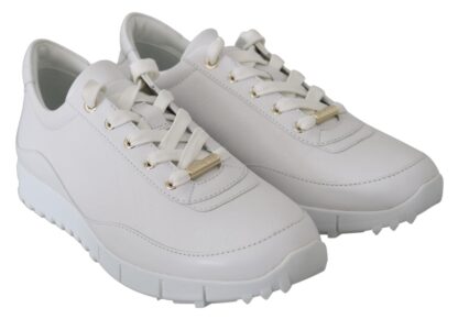 Jimmy Choo - Elegant White Leather Sneakers