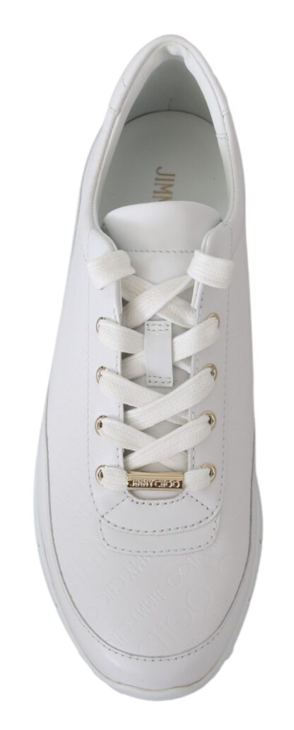 Jimmy Choo - Elegant White Leather Sneakers