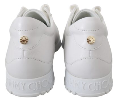 Jimmy Choo - Elegant White Leather Sneakers