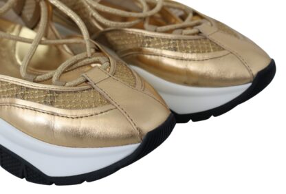 Jimmy Choo - Golden Glamour Mesh Leather Sneakers