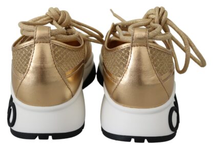 Jimmy Choo - Golden Glamour Mesh Leather Sneakers