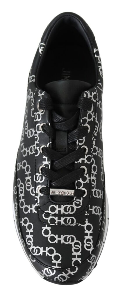 Jimmy Choo - Elegant Black & Silver Leather Sneakers