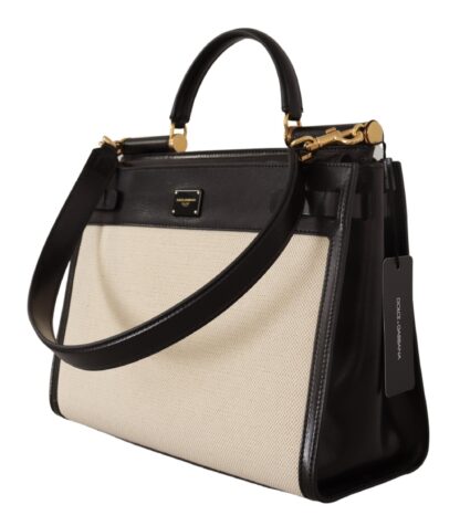 Dolce & Gabbana - Elegant Monochrome Leather and Canvas Bag