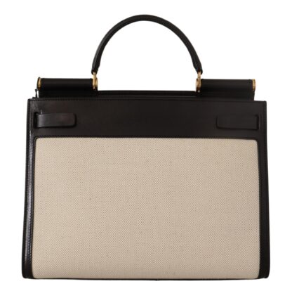 Dolce & Gabbana - Elegant Monochrome Leather and Canvas Bag