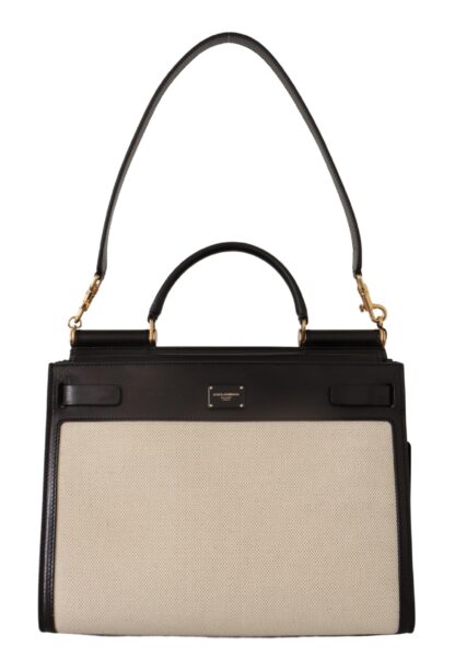 Dolce & Gabbana - Elegant Monochrome Leather and Canvas Bag