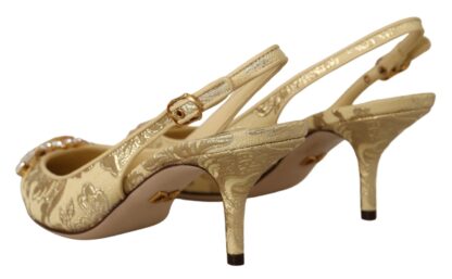 Dolce & Gabbana - Gleaming Gold Crystal Slingback Heels