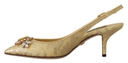 Dolce & Gabbana - Gleaming Gold Crystal Slingback Heels