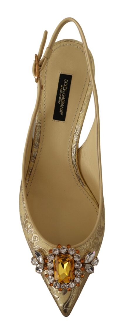 Dolce & Gabbana - Gleaming Gold Crystal Slingback Heels