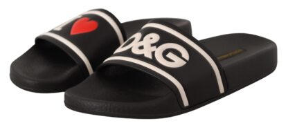 Dolce & Gabbana - Elegant Black Leather Slide Sandals for Her