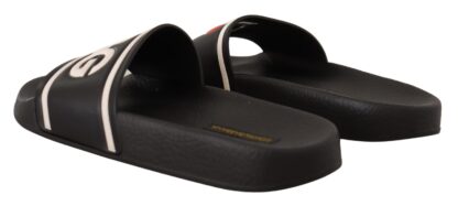 Dolce & Gabbana - Elegant Black Leather Slide Sandals for Her