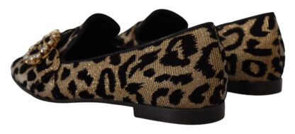 Dolce & Gabbana - Elegant Leopard Crystal Gem Loafers