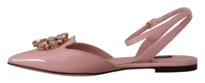 Dolce & Gabbana - Champagne Pink Crystal Slingback Flats