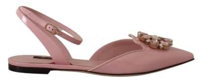 Dolce & Gabbana - Champagne Pink Crystal Slingback Flats