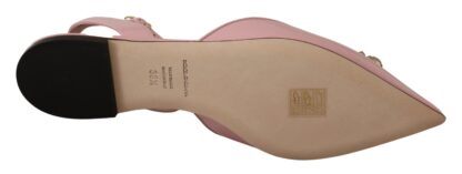 Dolce & Gabbana - Champagne Pink Crystal Slingback Flats