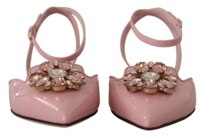 Dolce & Gabbana - Champagne Pink Crystal Slingback Flats