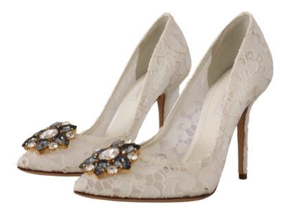 Dolce & Gabbana - Elegant Taormina Lace Heels with Crystal Embellishments