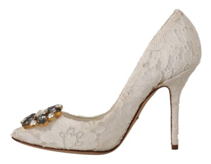 Dolce & Gabbana - Elegant Taormina Lace Heels with Crystal Embellishments