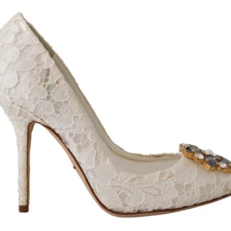 Dolce & Gabbana - Red Crystal Taormina Lace Heels Pumps