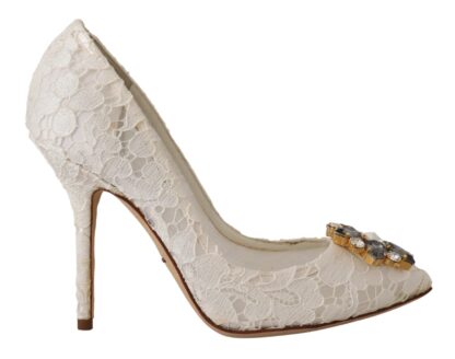 Dolce & Gabbana - Elegant Taormina Lace Heels with Crystal Embellishments