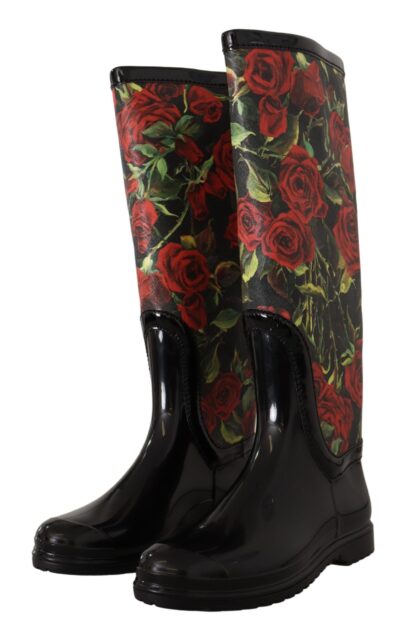 Dolce & Gabbana - Elegant Floral Rain Boots - Chic All-Weather Footwear