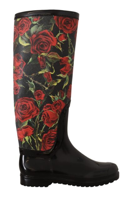 Dolce & Gabbana - Elegant Floral Rain Boots - Chic All-Weather Footwear