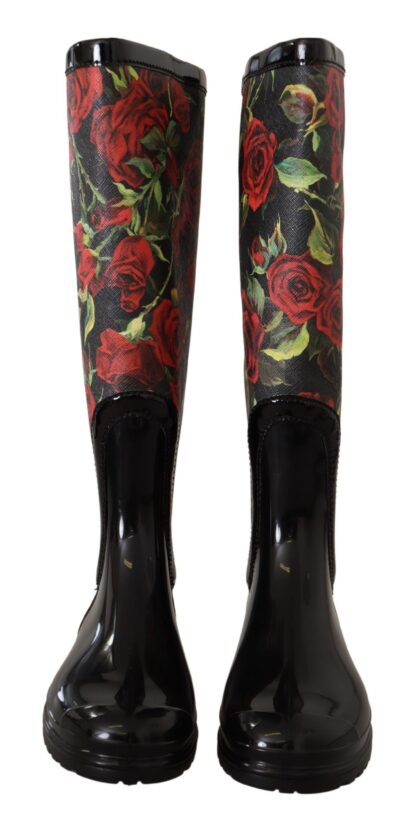 Dolce & Gabbana - Elegant Floral Rain Boots - Chic All-Weather Footwear