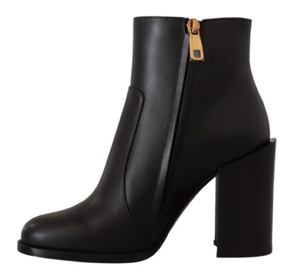 Dolce & Gabbana - Black Gold Pearl Embellished Ankle Boots