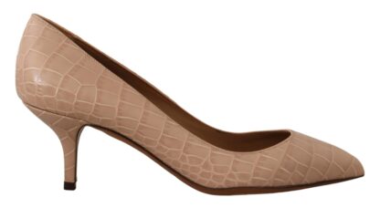 Dolce & Gabbana - Elegant Beige Leather Pumps