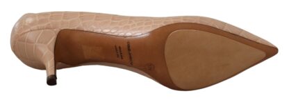 Dolce & Gabbana - Elegant Beige Leather Pumps