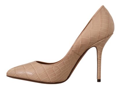 Dolce & Gabbana - Elegant Beige Nude Leather Pumps