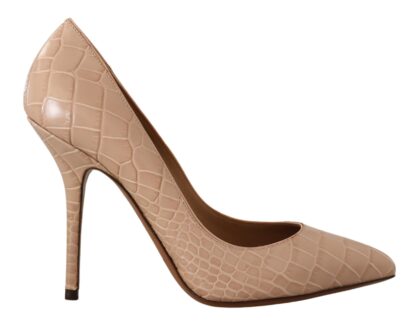 Dolce & Gabbana - Elegant Beige Nude Leather Pumps