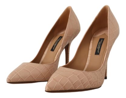 Dolce & Gabbana - Elegant Beige Nude Leather Pumps