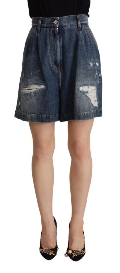 Dolce & Gabbana - Chic High-Waisted Distressed Bermuda Shorts