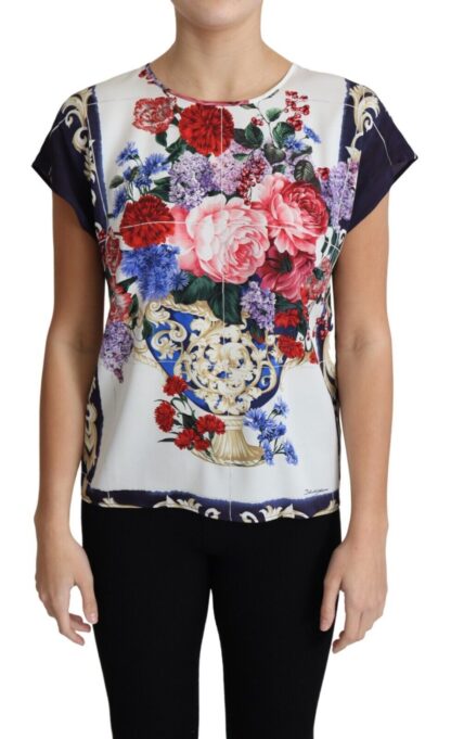 Dolce & Gabbana - Elegant Silk Blend Floral Print Blouse