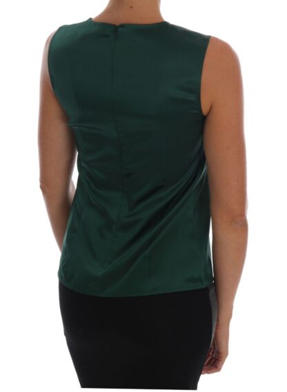 Dolce & Gabbana - Sleeveless Silk Top in Dark Green