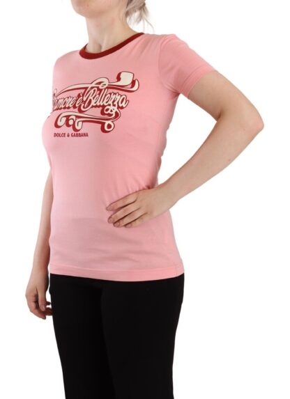 Dolce & Gabbana - Chic Pink Logo Crew Neck Tee