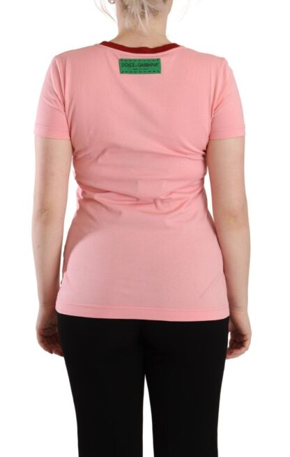 Dolce & Gabbana - Chic Pink Logo Crew Neck Tee