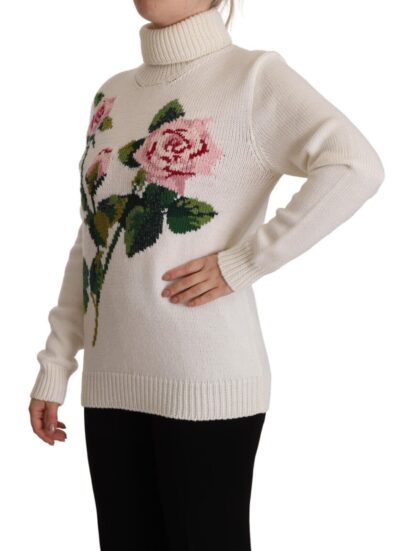 Dolce & Gabbana - Elegant Floral Embroidered Wool Turtleneck