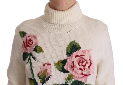 Dolce & Gabbana - Elegant Floral Embroidered Wool Turtleneck