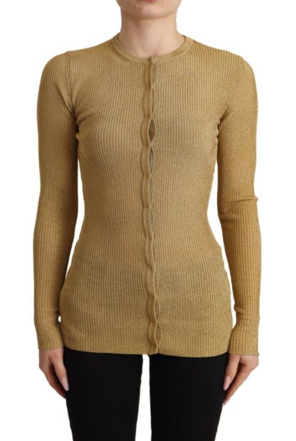 Dolce & Gabbana - Glamorous Gold Snap-Button Cardigan