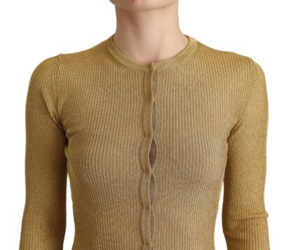 Dolce & Gabbana - Glamorous Gold Snap-Button Cardigan