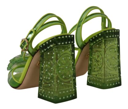 Dolce & Gabbana - Enchanting Green Crystal Embellished Sandals