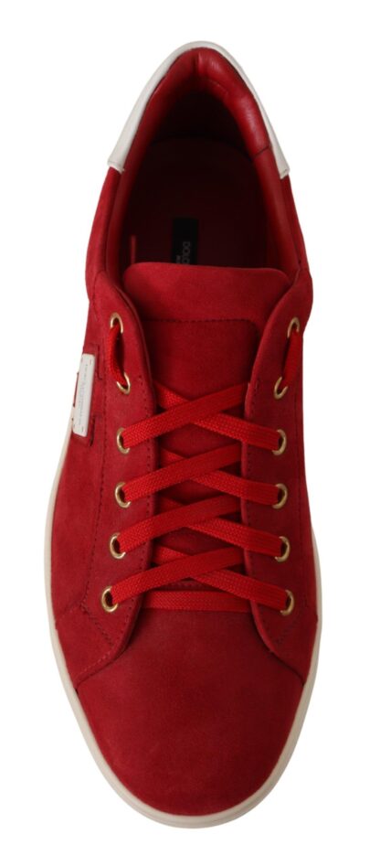 Dolce & Gabbana - Elegant Red Leather & Suede Sneakers