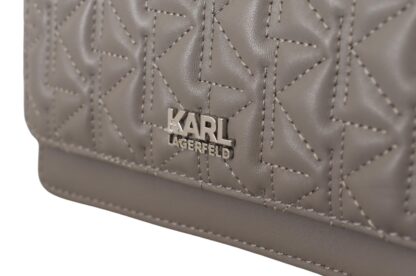 Karl Lagerfeld - Elegant Grey Leather Crossbody Bag