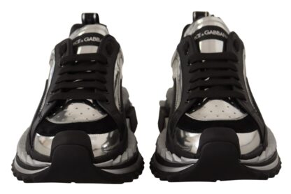 Dolce & Gabbana - Elegant Super King Leather Sneakers - Silver & Black